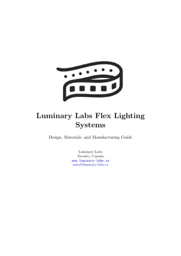 Cover of the Luminary Labs Flex Lighting Systems guide